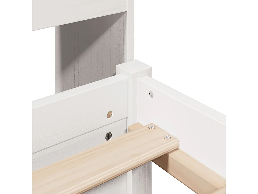Cama com estante sem colchão 160x200 cm pinho maciço branco