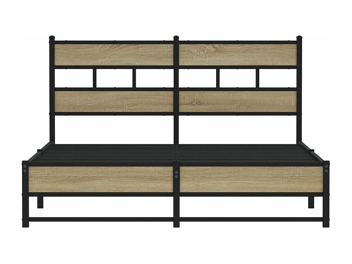 Estructura de cama sin colchón metal roble Sonoma 135x190 cm