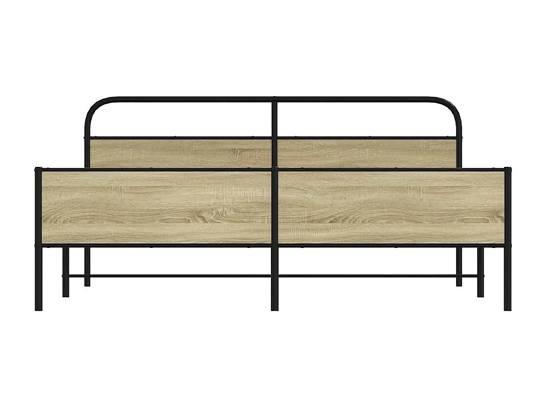 Cadre de lit en métal sans matelas chêne sonoma 183x213 cm