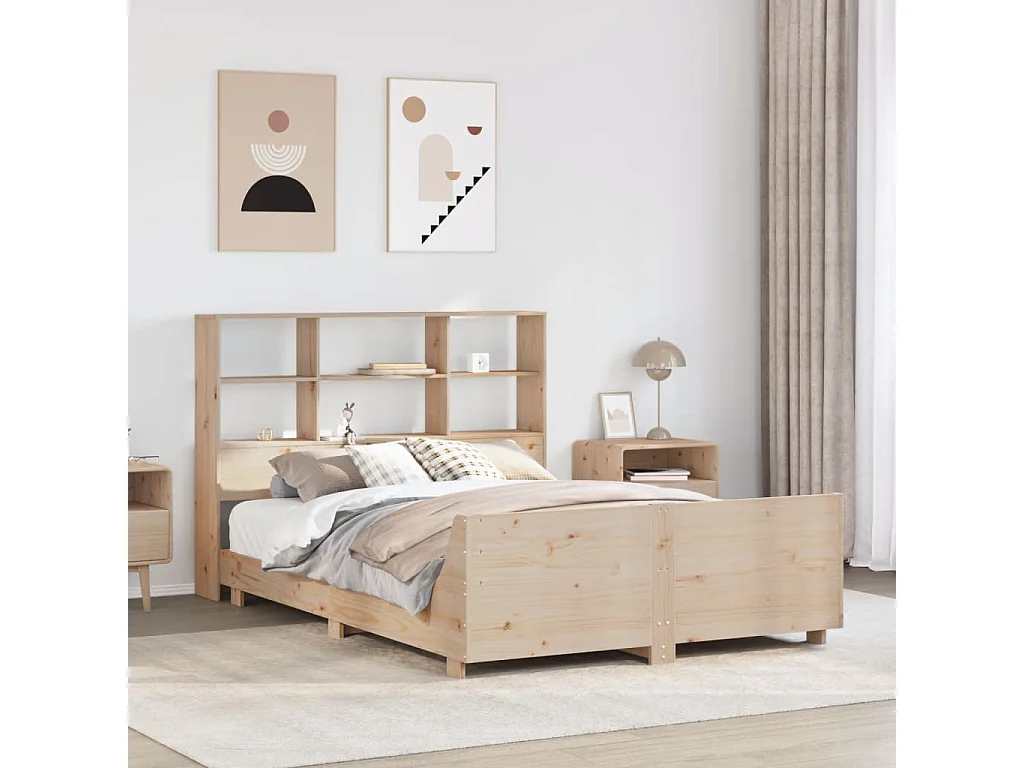 Cadre de lit sans matelas 140x200 cm bois massif de pin