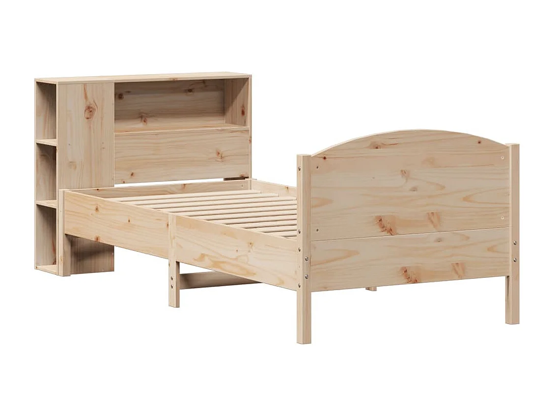 Cama com estante sem colchão 100x200 cm pinho maciço