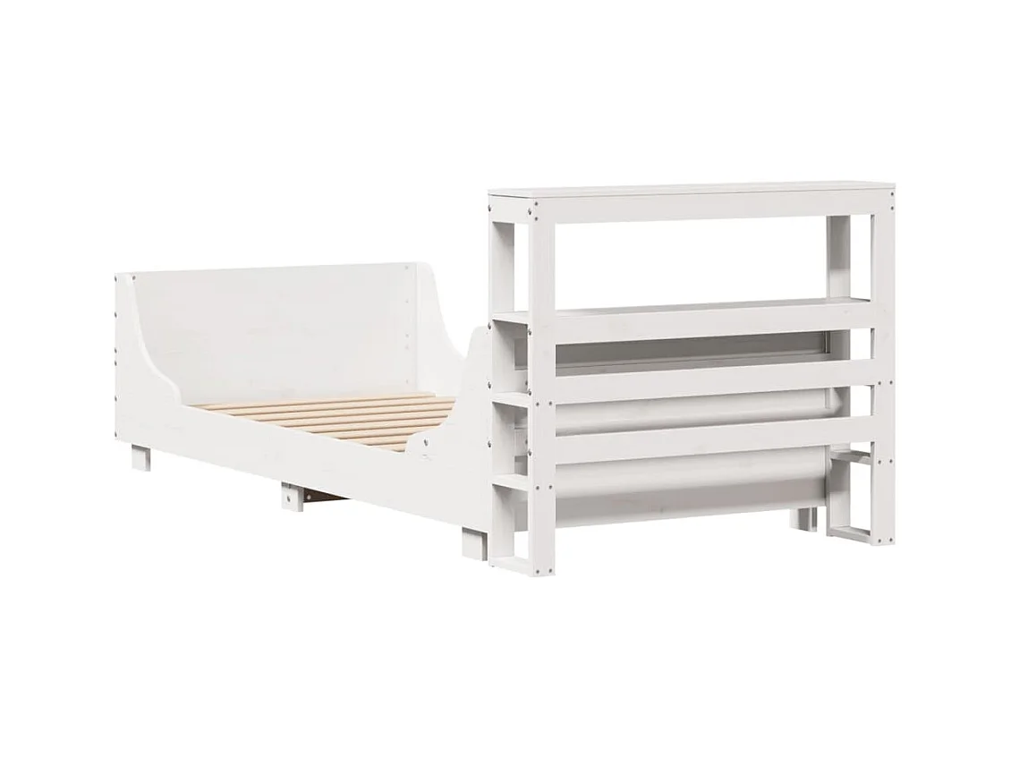 Cadre de lit sans matelas blanc 90x200 cm bois de pin massif