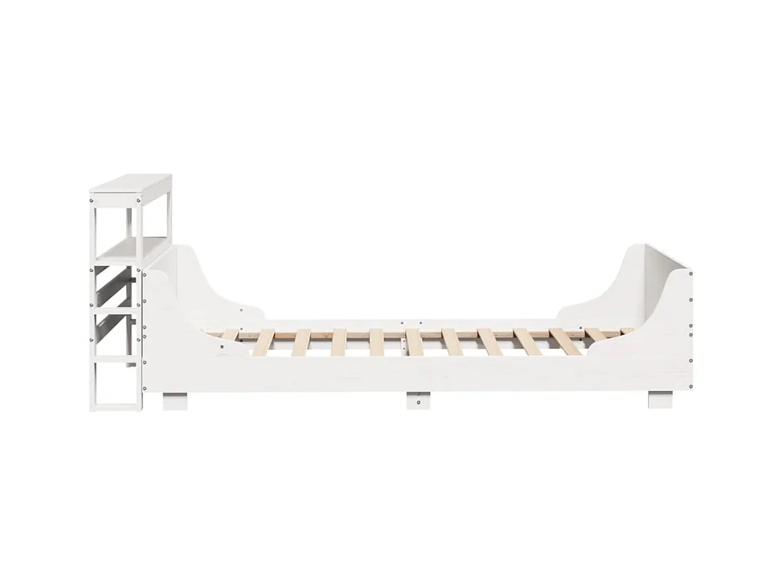 Cadre de lit sans matelas blanc 90x200 cm bois de pin massif