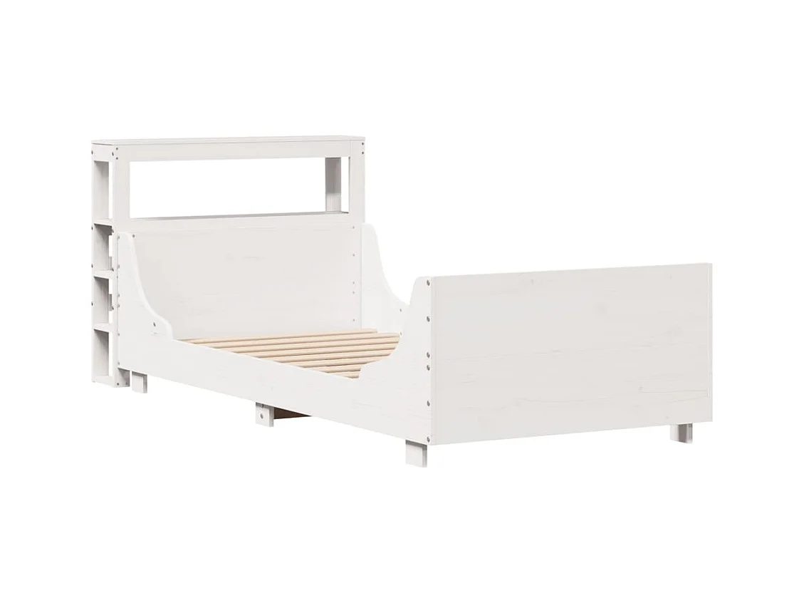 Cadre de lit sans matelas blanc 90x200 cm bois de pin massif