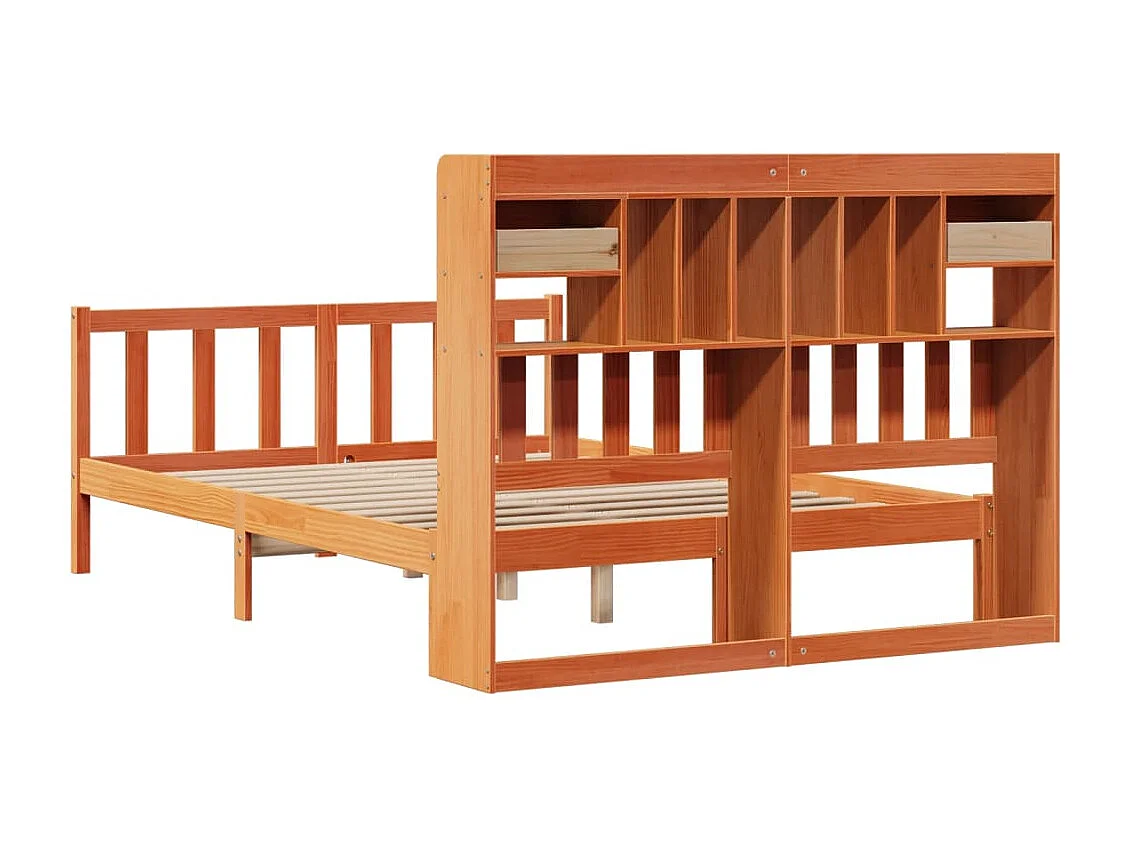 Cama com estante sem colchão 140x190 cm pinho maciço