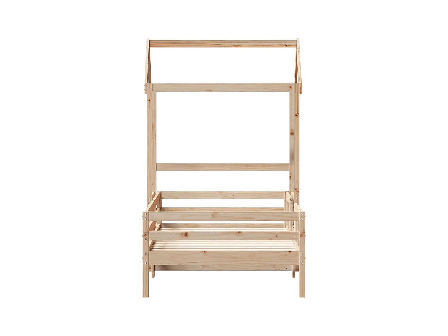 Estructura cama con techo madera maciza de pino 90x190 cm