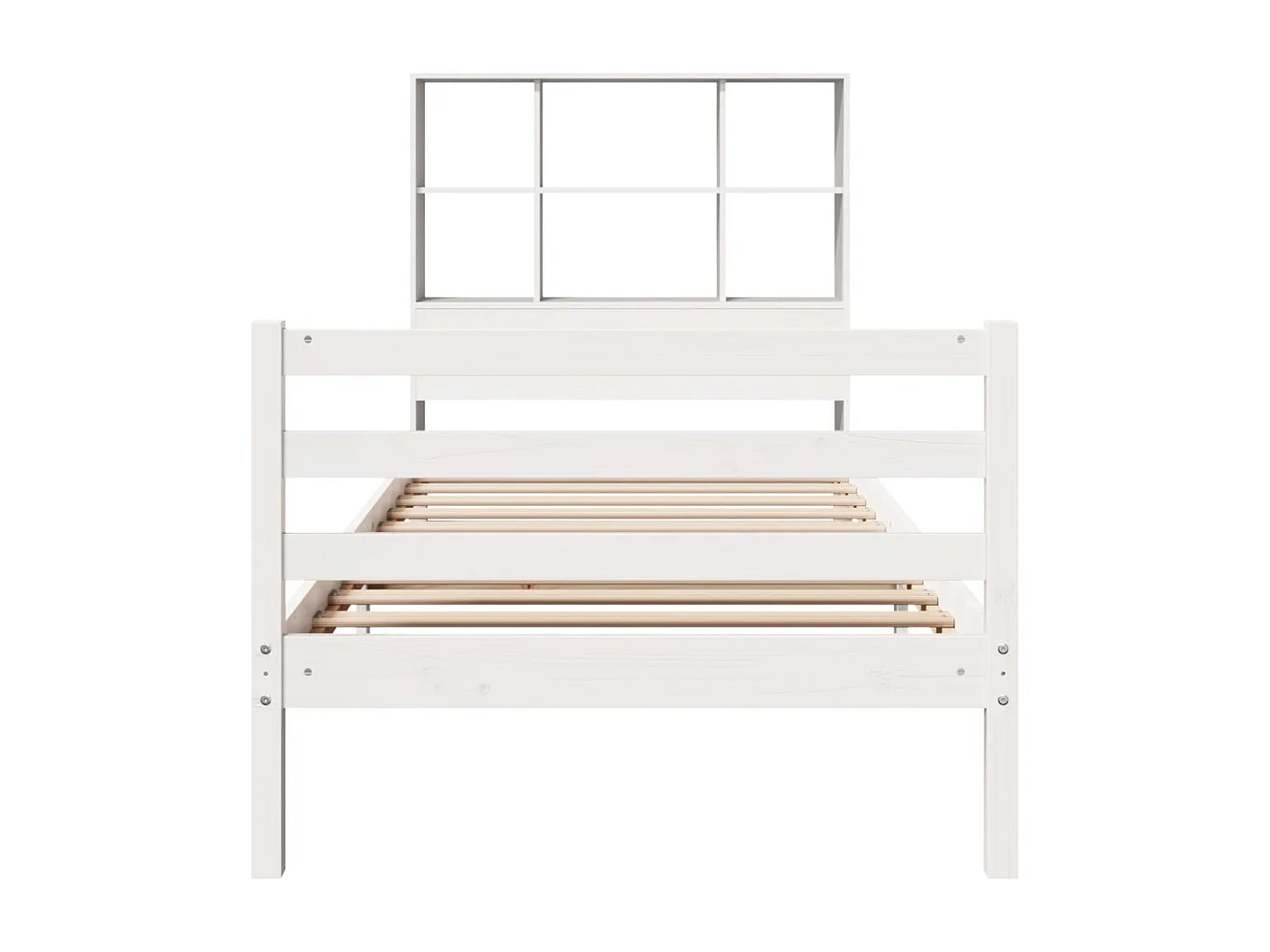 Cama com estante sem colchão 90x190 cm pinho maciço branco