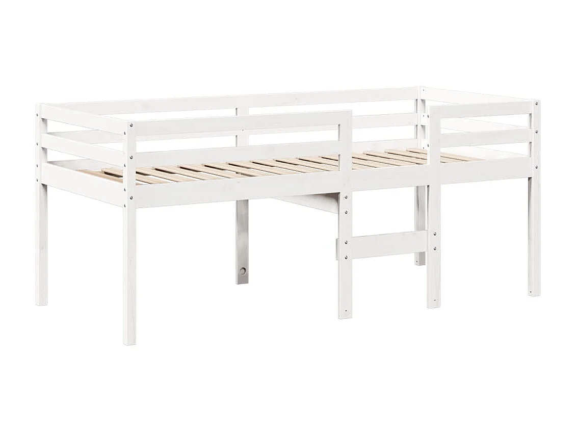 Cama alta com telhado 90x190 cm pinho maciço branco