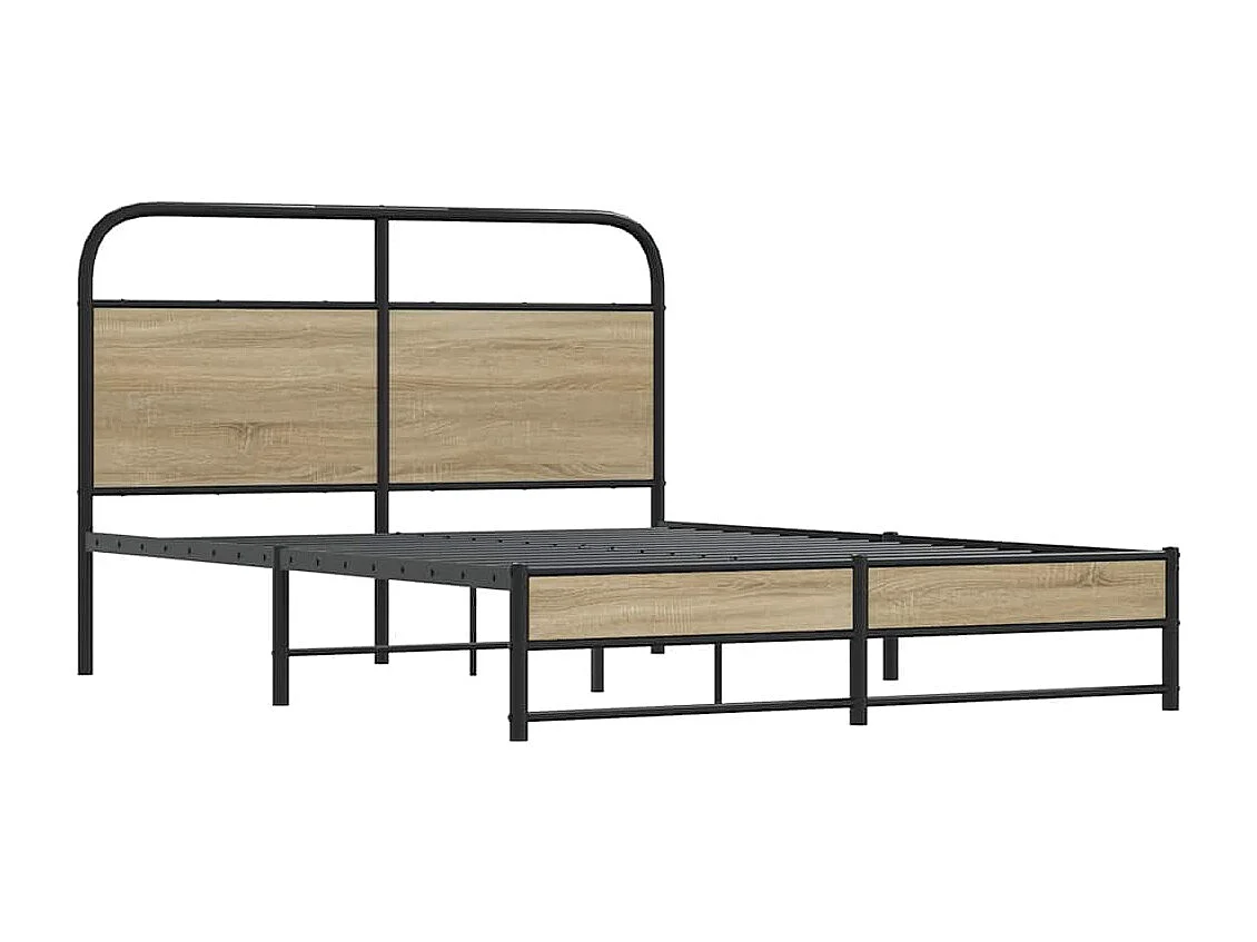 Estrutura de cama 135x190 cm derivados madeira carvalho fumado