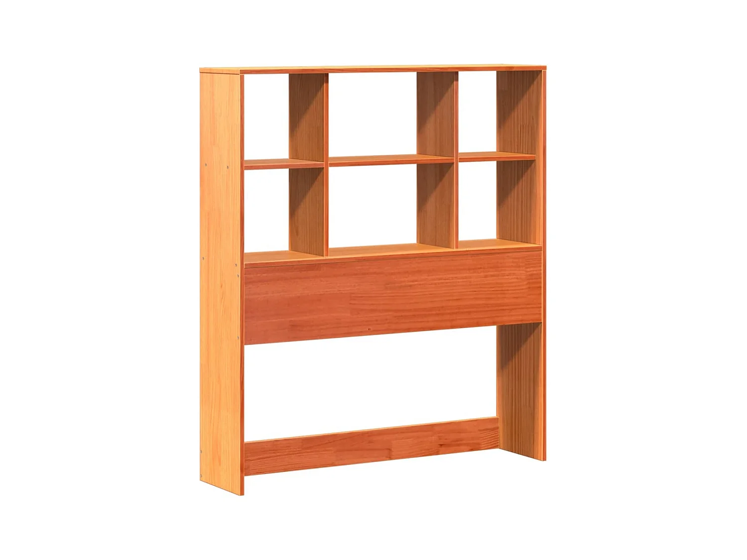 Cama con estantería sin colchón madera maciza marrón 75x190 cm