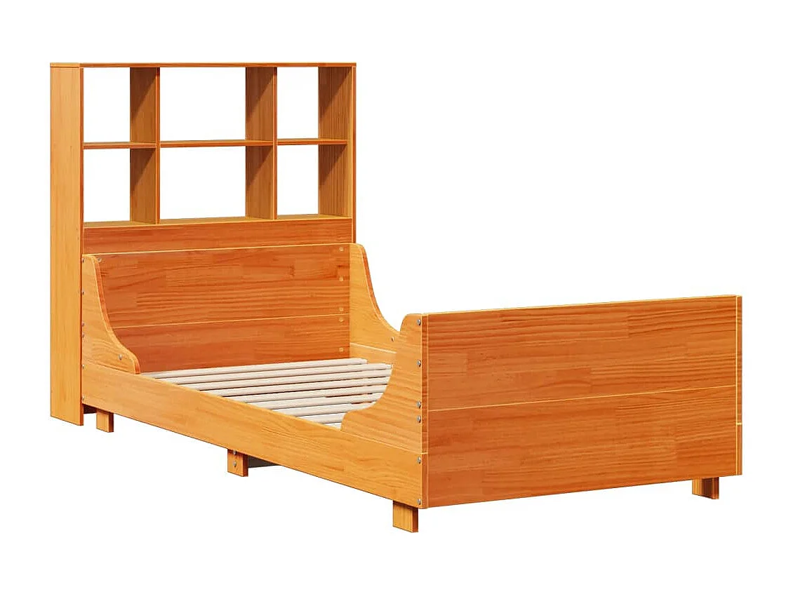 Cama com estante sem colchão 75x190 cm madeira maciça