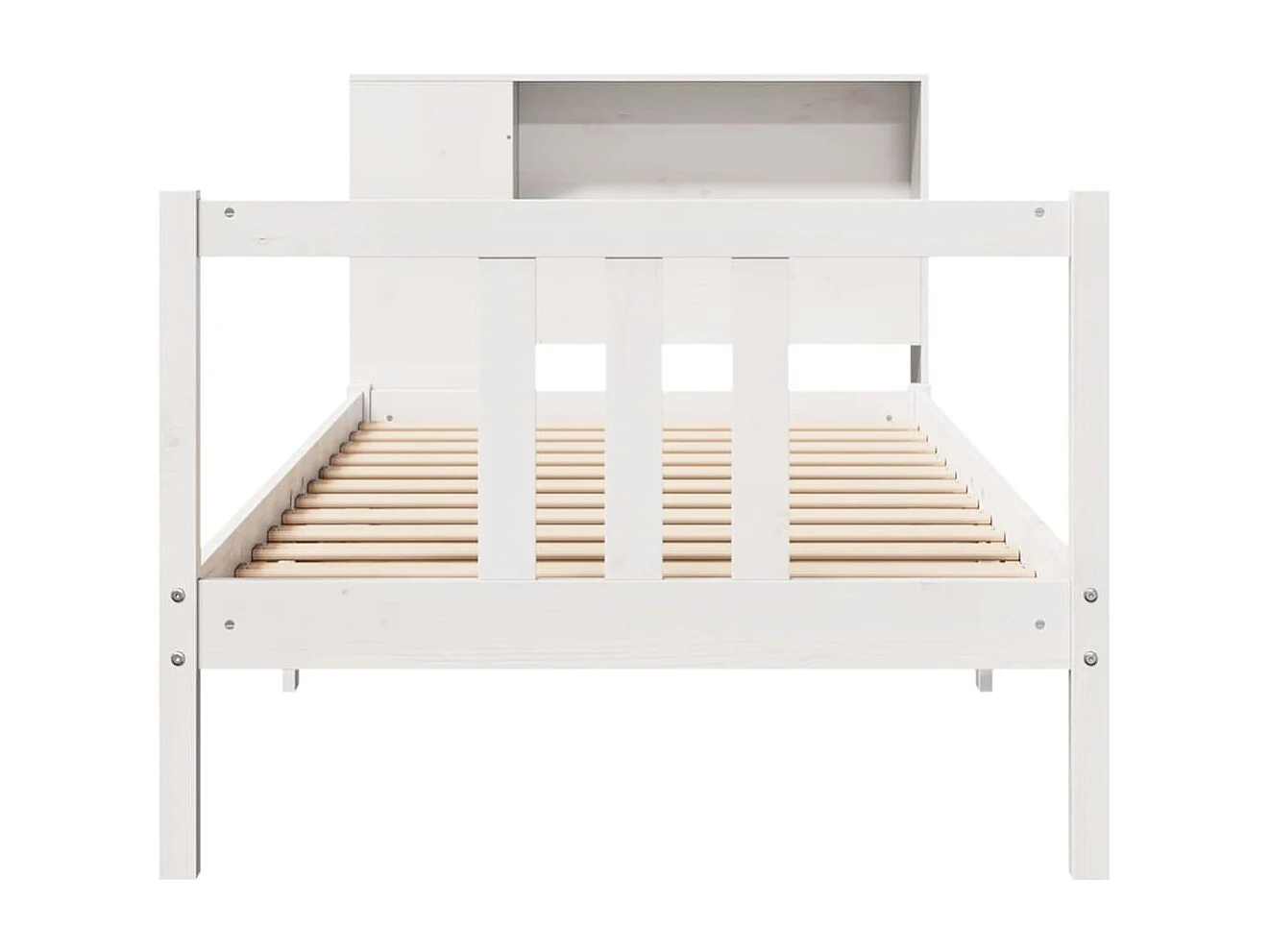 Cama com estante sem colchão 90x200 cm pinho maciço branco
