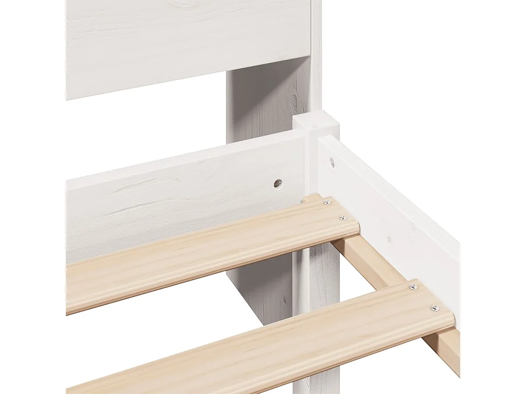 Cama con estantería sin colchón madera maciza blanco 90x200 cm