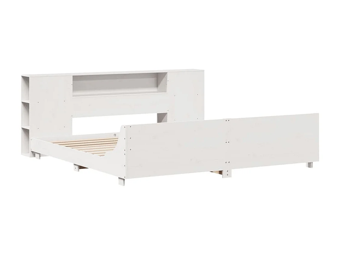 Estructura de cama sin colchón madera maciza blanca 200x200 cm