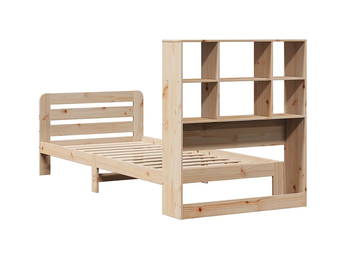Estructura de cama sin colchón madera maciza de pino 90x190 cm