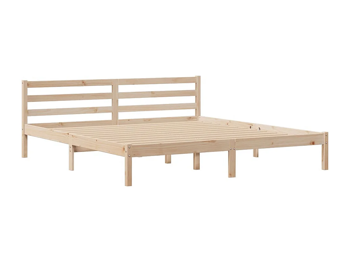 Cama con estantería sin colchón madera maciza de pino 180x200cm