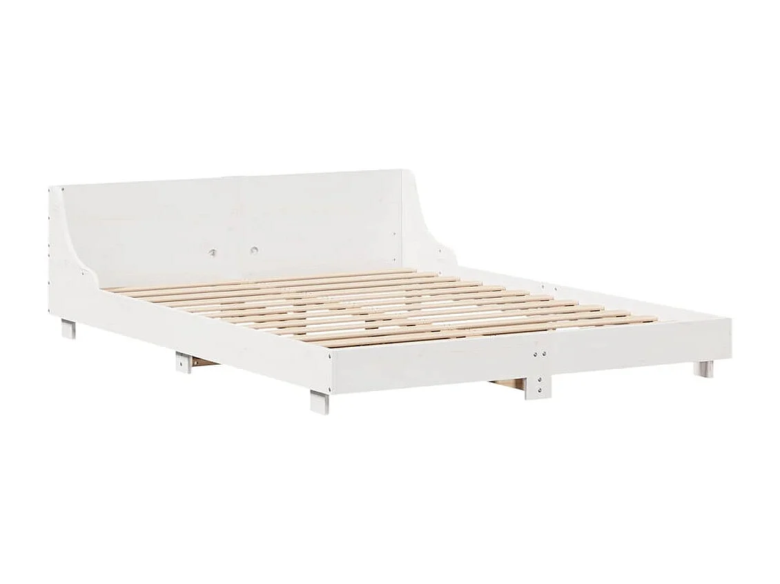 Cama sem colchão 120x190 cm madeira de pinho maciça branco