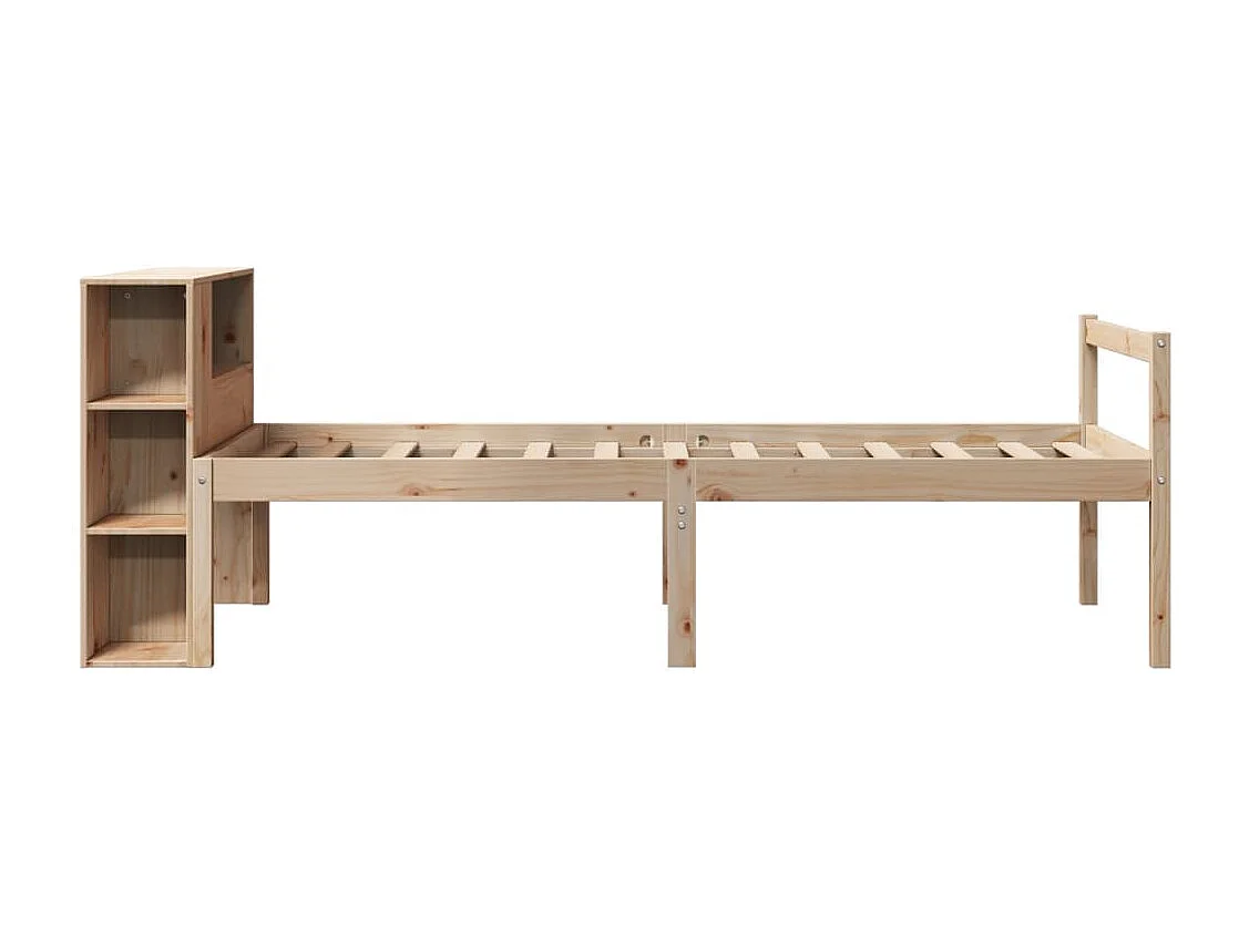 Cama con estantería sin colchón madera maciza de pino 90x190 cm