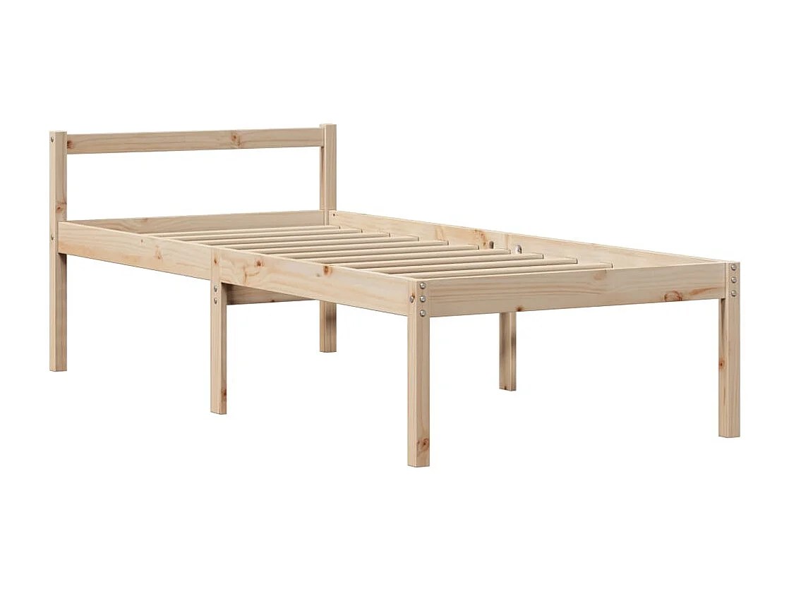 Cama con estantería sin colchón madera maciza de pino 90x190 cm
