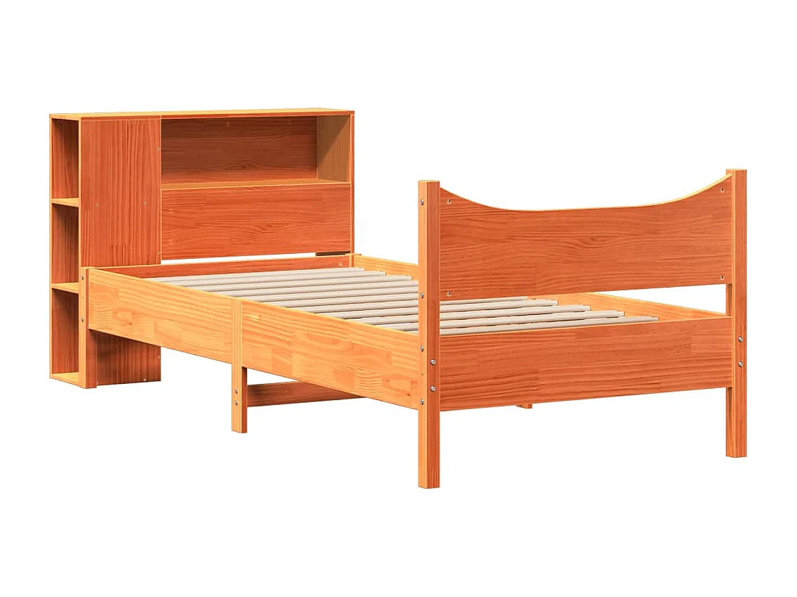 Estructura de cama sin colchón madera maciza marrón 75x190 cm