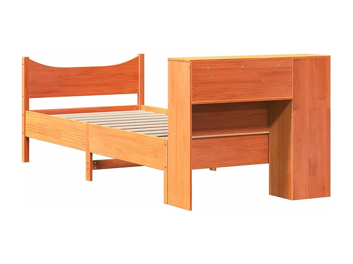Estructura de cama sin colchón madera maciza marrón 75x190 cm