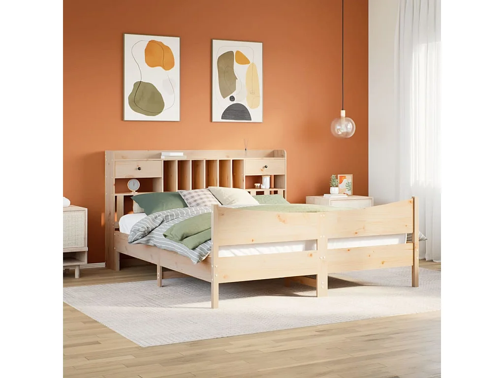 Cadre de lit sans matelas 180x200 cm bois massif de pin
