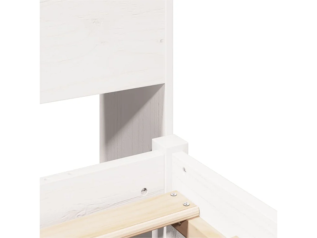 Lit bibliothèque sans matelas blanc 200x200 cm bois pin massif