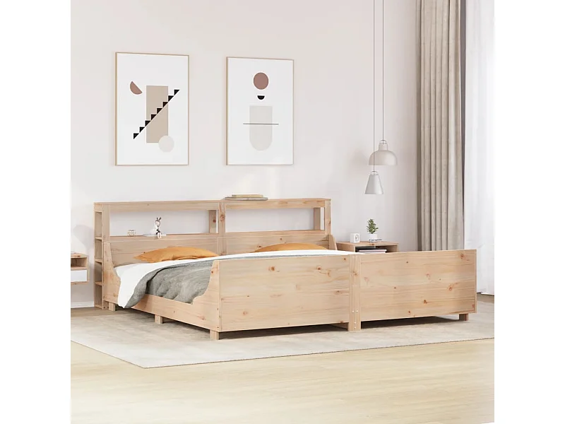 Estructura de cama sin colchón madera maciza de pino 200x200 cm