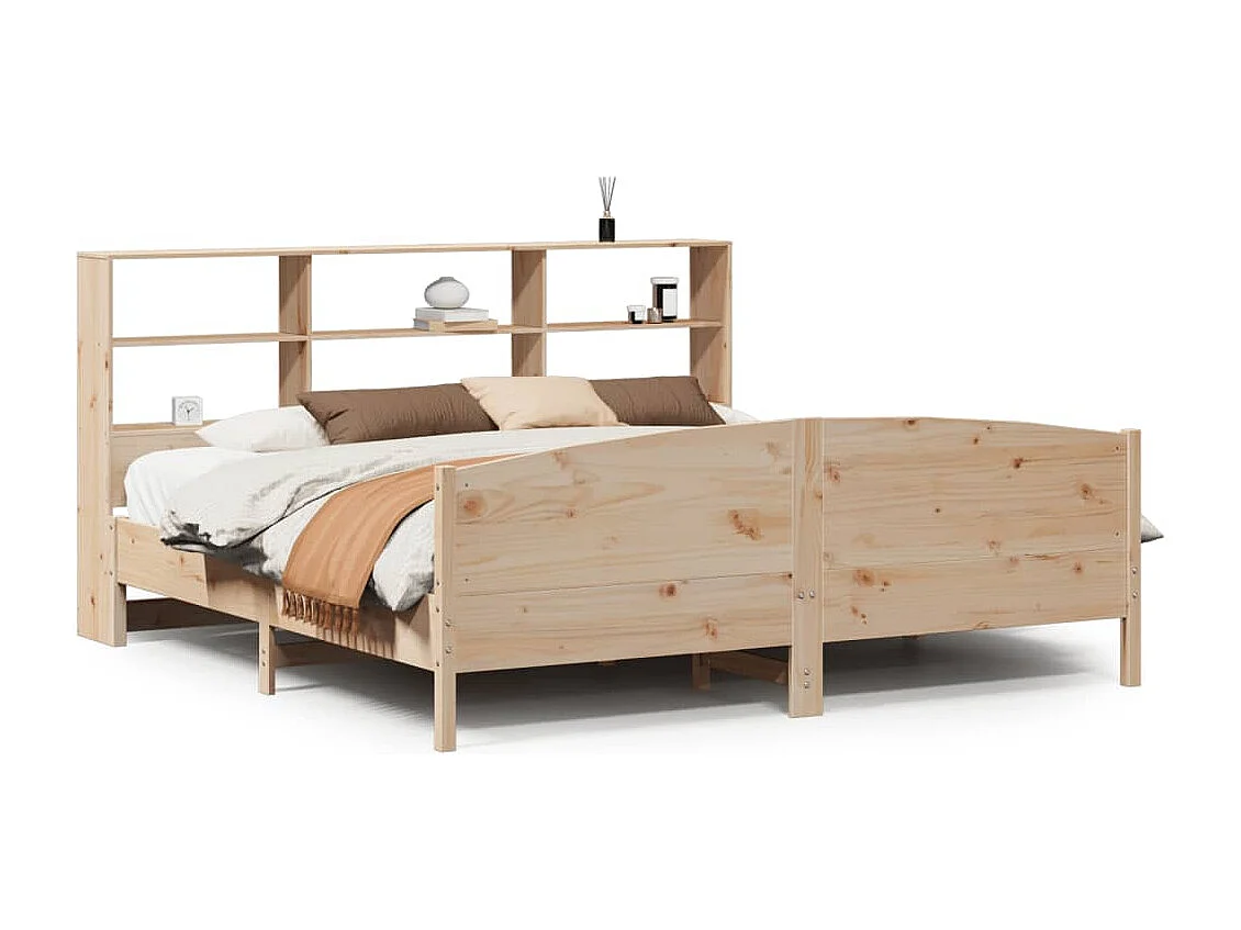 Cama com estante sem colchão 180x200 cm pinho maciço
