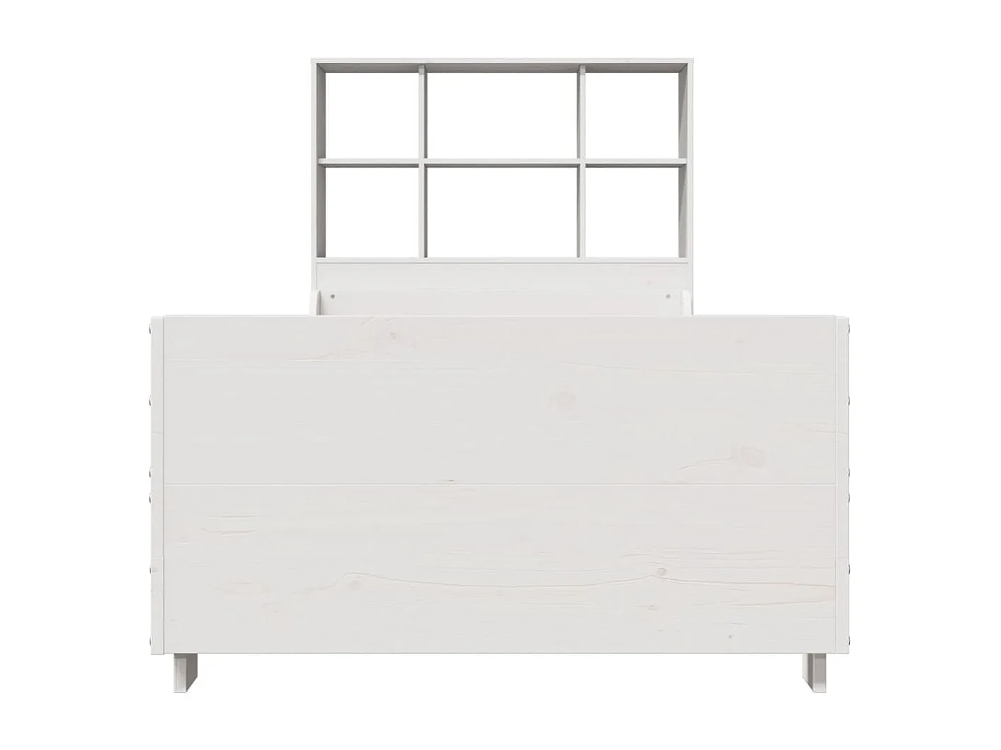 Cama com estante sem colchão 90x190 cm madeira maciça branco