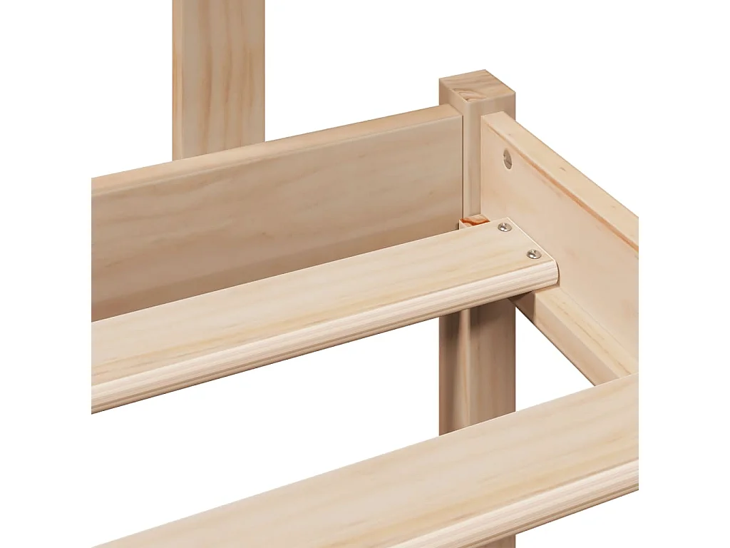 Lit bibliothèque sans matelas 200x200 cm bois massif de pin