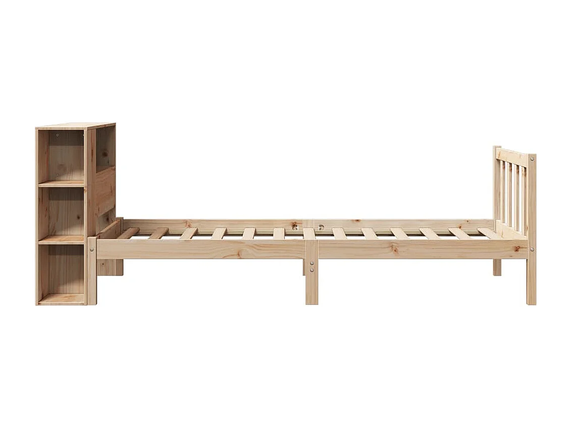 Cama com estante sem colchão 90x190 cm pinho maciço