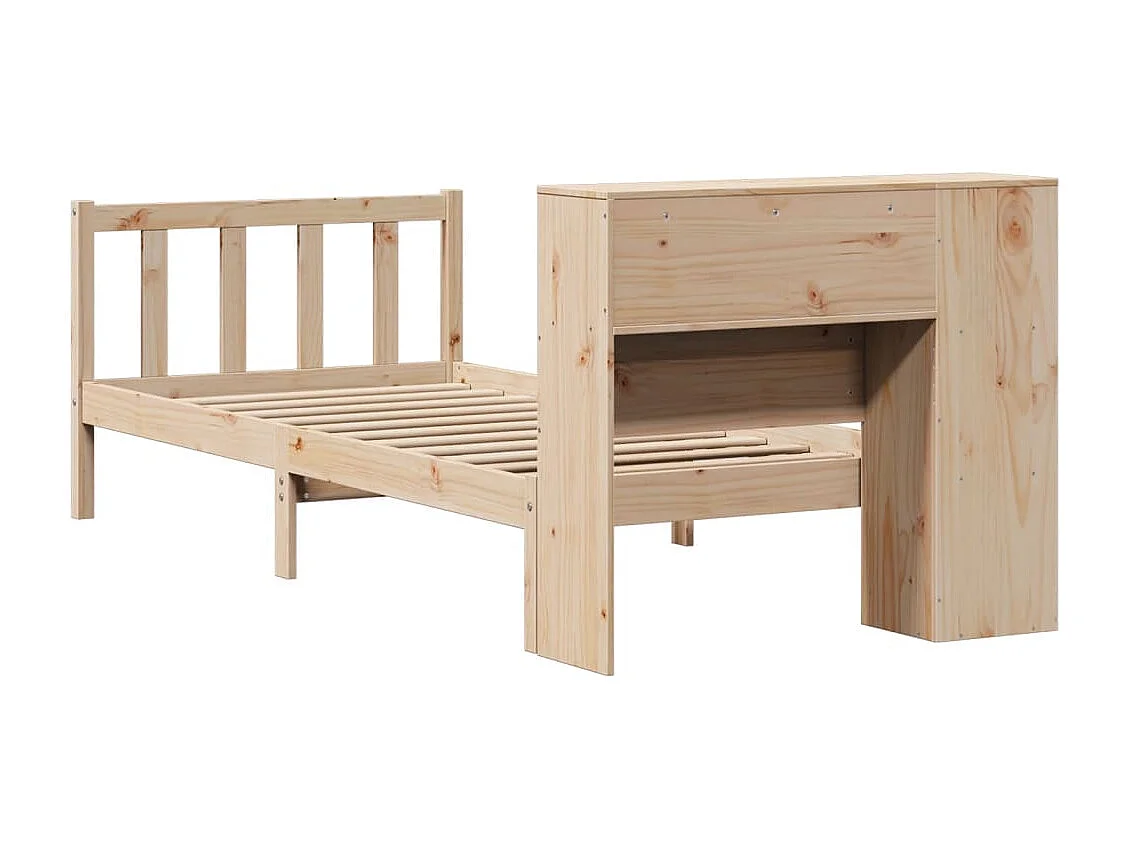 Cama com estante sem colchão 90x190 cm pinho maciço