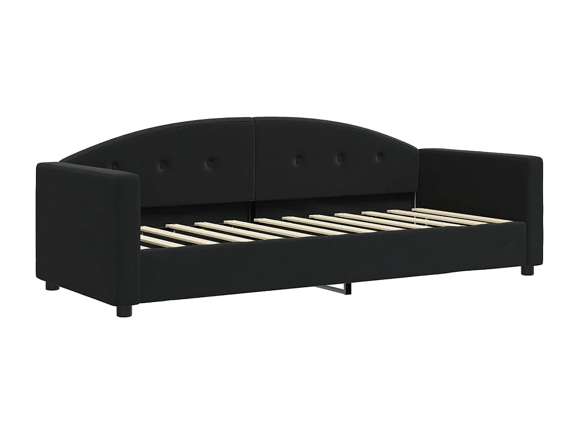 Lit de jour avec matelas noir 80x200 cm velours