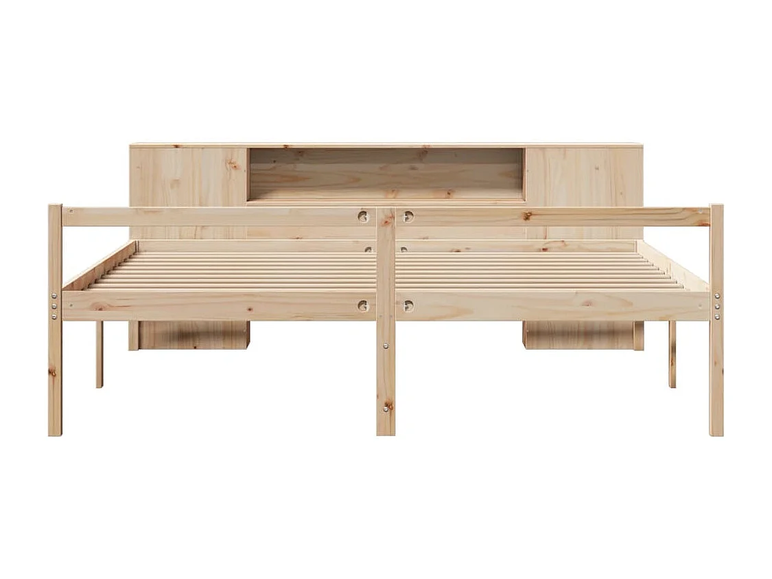 Cama con estantería sin colchón madera maciza de pino 180x200cm