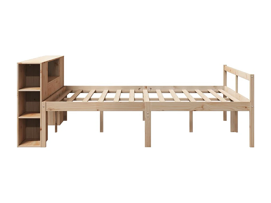 Cama con estantería sin colchón madera maciza de pino 180x200cm