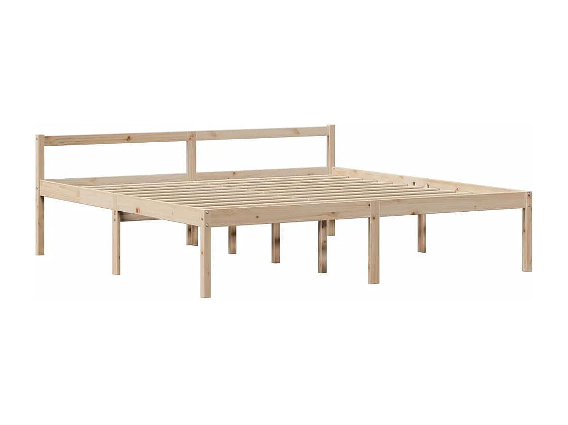 Cama con estantería sin colchón madera maciza de pino 180x200cm