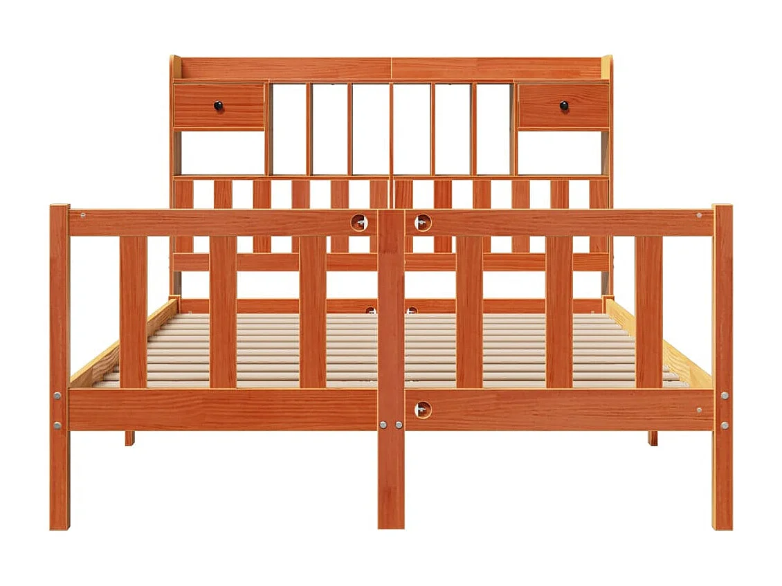 Cama com estante sem colchão 160x200 cm pinho maciço