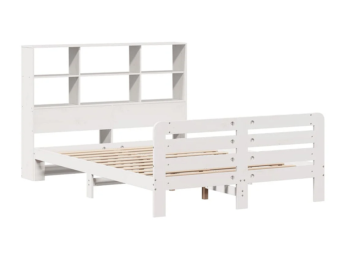 Cama sem colchão 120x200 cm madeira de pinho maciça branco
