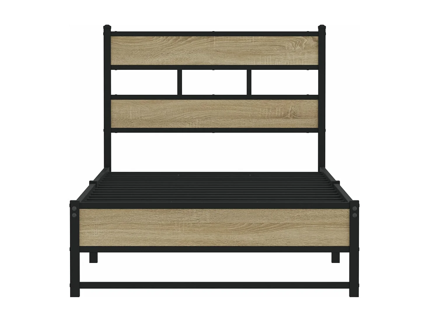 Estrutura de cama sem colchão 80x200 cm metal carvalho sonoma