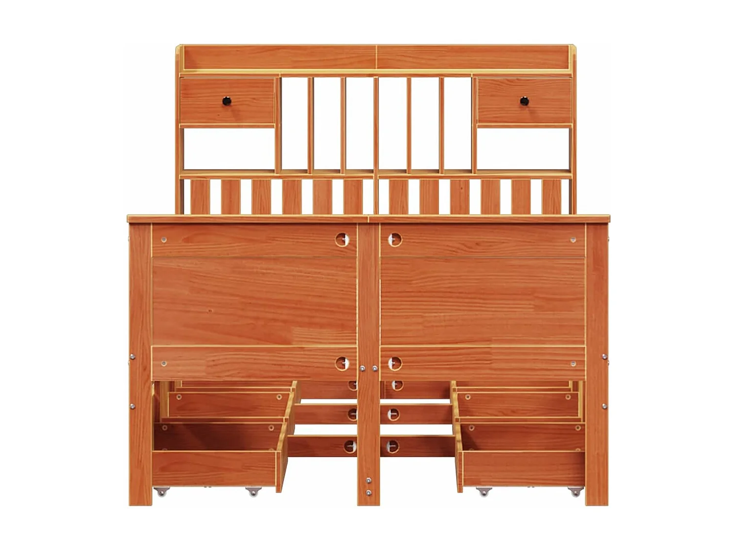 Cama com estante sem colchão 135x190 cm pinho maciço