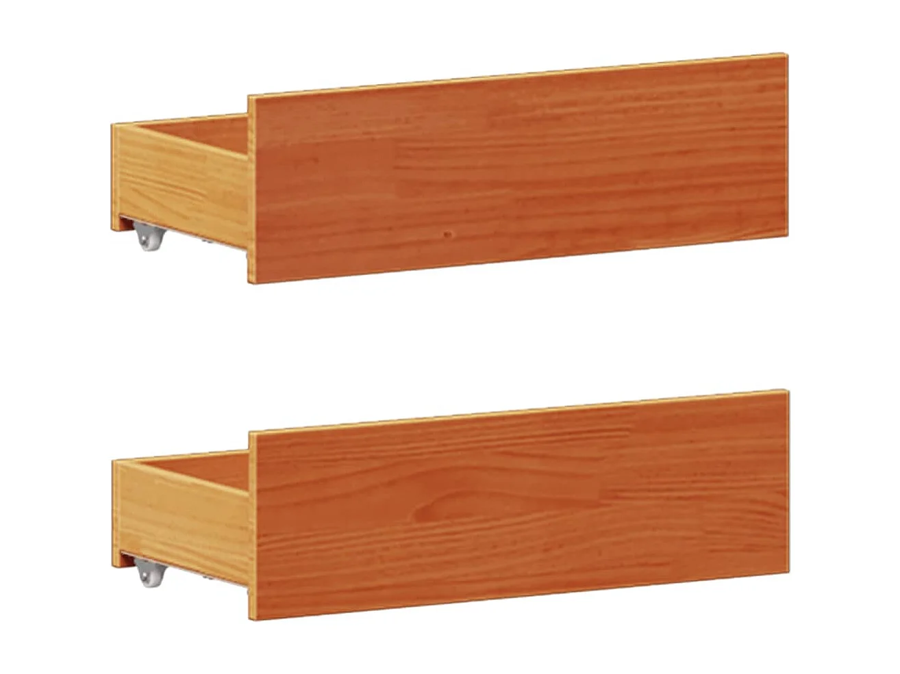 Cama con estantería sin colchón madera maciza marrón 135x190cm