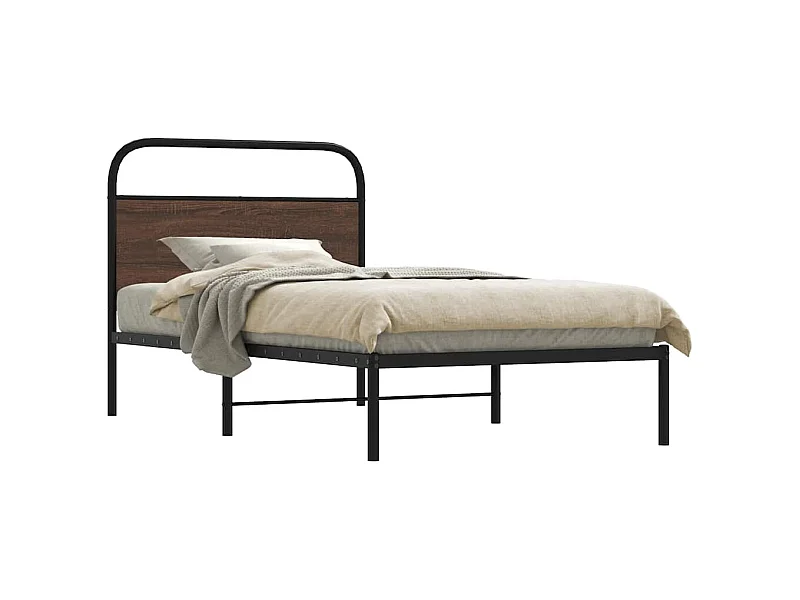 Estructura de cama sin colchón 100x190 cm madera marrón roble