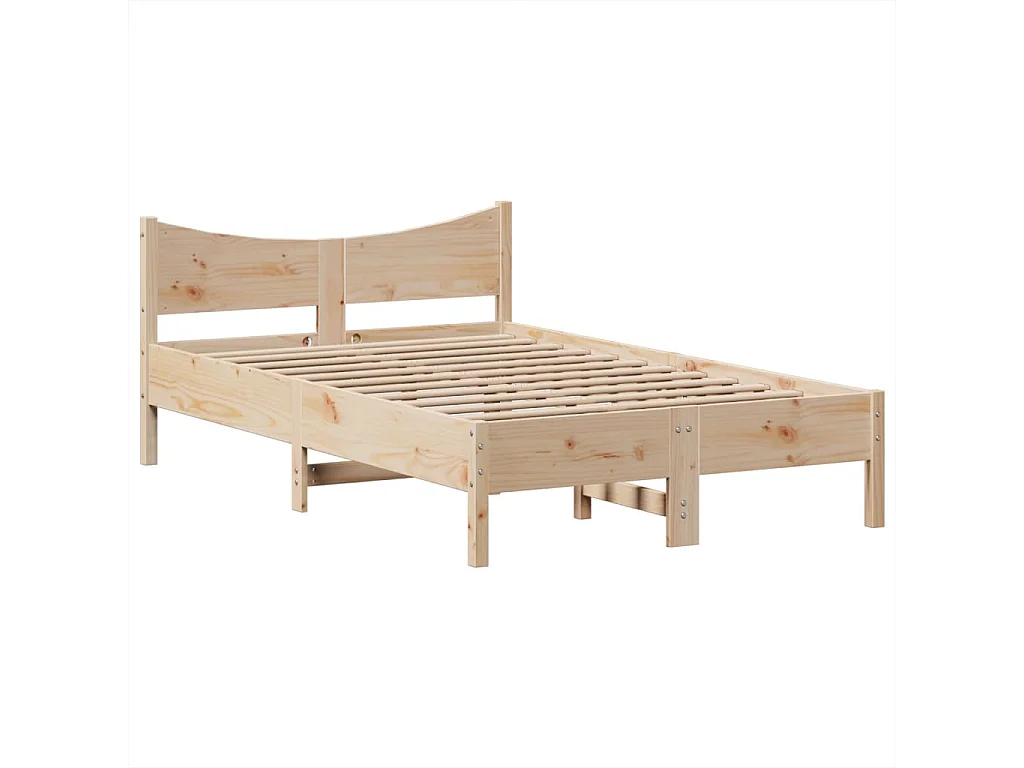 Cadre de lit sans matelas 135x190 cm bois de pin massif