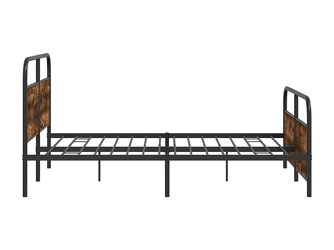 Estructura de cama sin colchón metal roble ahumado 193x203 cm