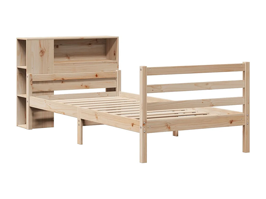 Cama com estante sem colchão 90x200 cm pinho maciço
