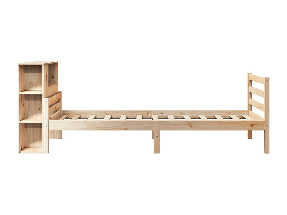 Cama com estante sem colchão 90x200 cm pinho maciço
