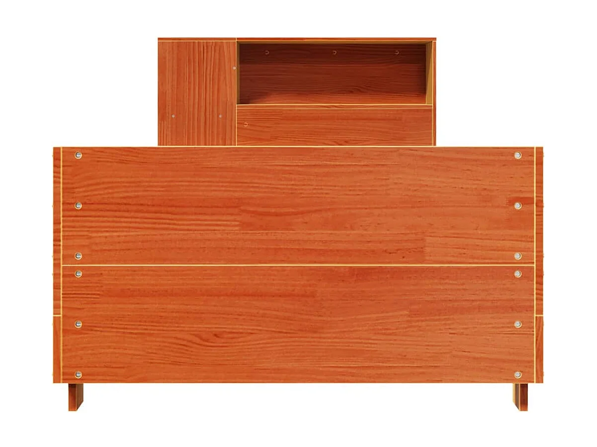 Cadre de lit sans matelas cire marron 100x200cm bois pin massif