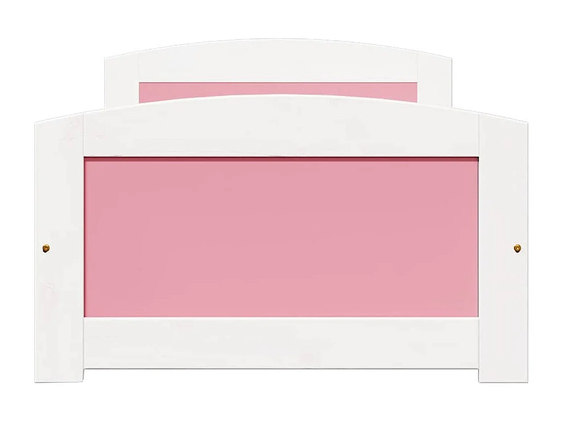 Sofá-cama com 2 gavetas sem colchão 90x200 cm IRUN branco&rosa