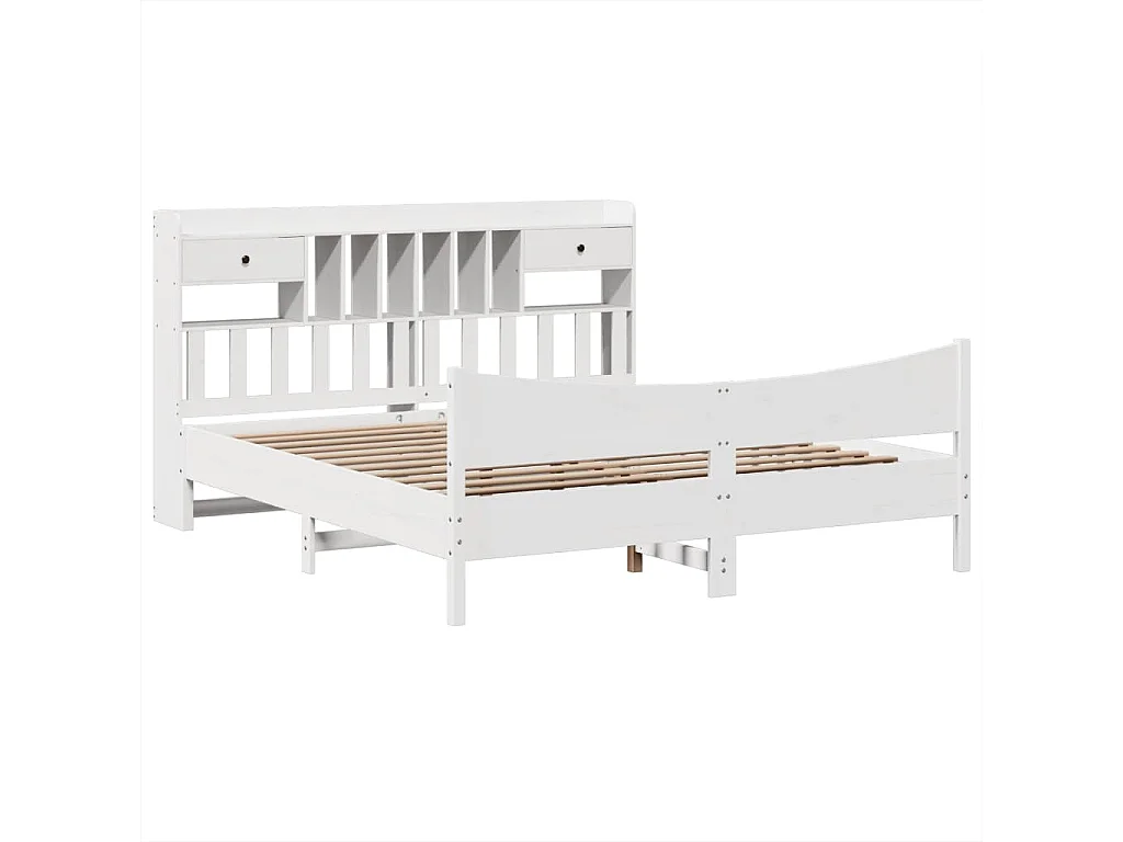 Cama sin colchón madera maciza de pino blanca 180x200 cm